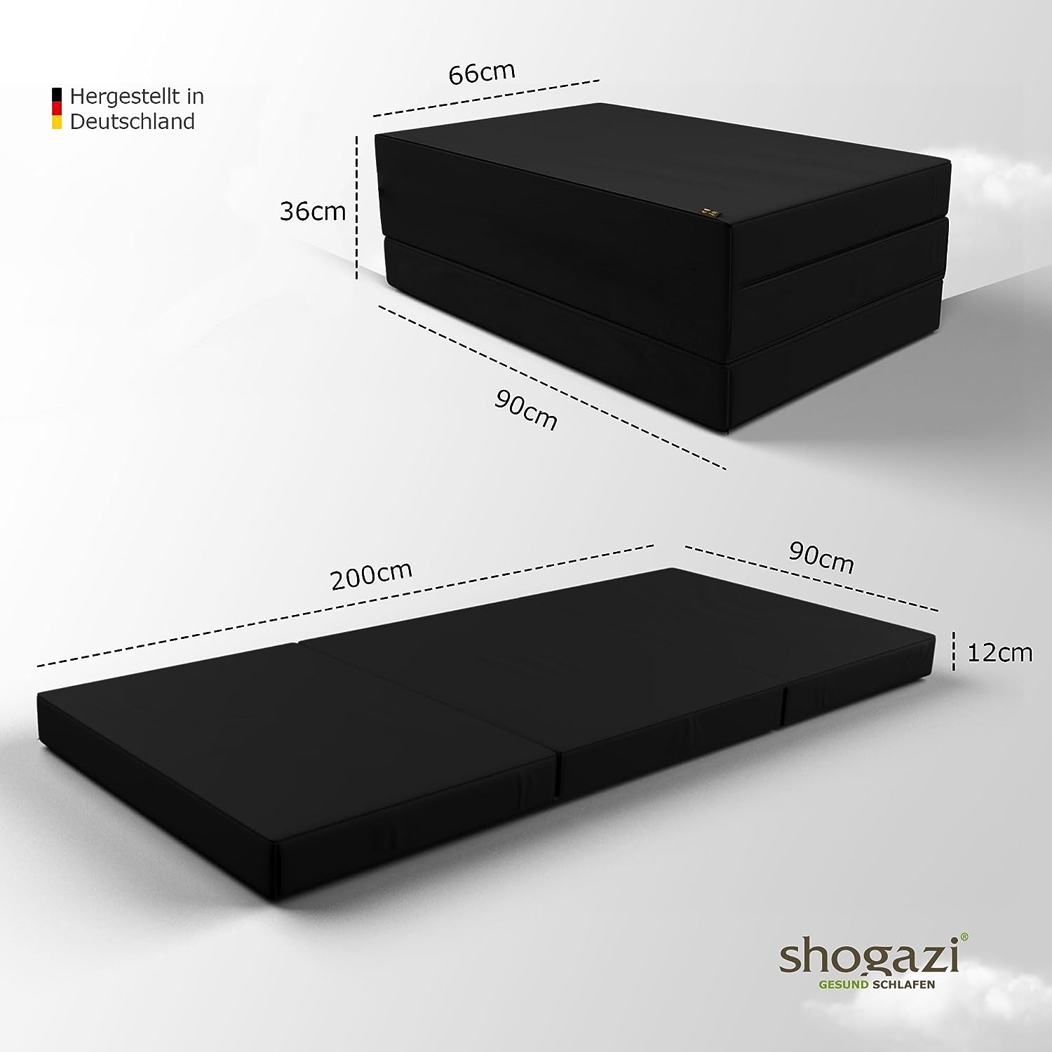 Gästematratze klappbar 90x200 cm shogazi® TRAVEL